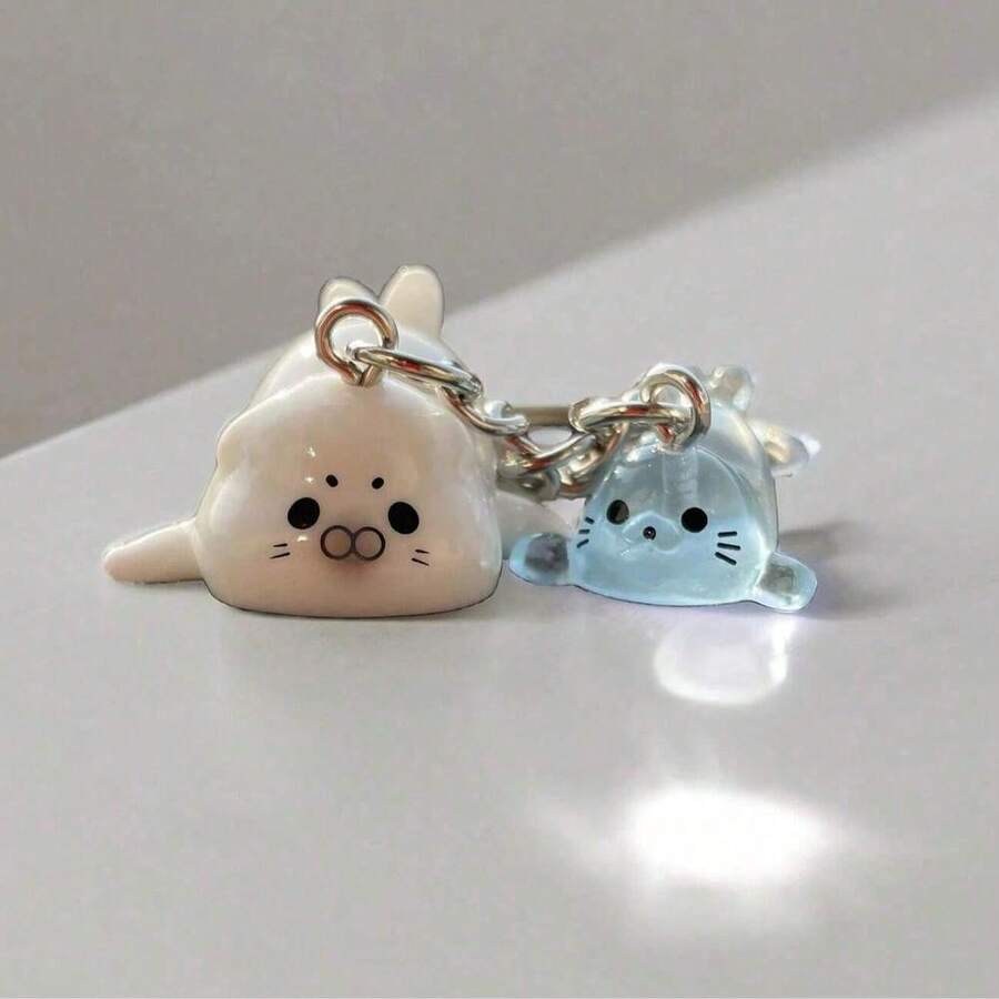 Cartoon 3D Glow-In-The-Dark Sea Lion Set Keychain - Cute Ornament Pendant, Perfect Holiday Gift For Men And Women Ocean Style Keychain Pendant, Charming Bag Pendant, Charming Back To School Gift, Holiday Gift - Nhiều màu - Xem 1