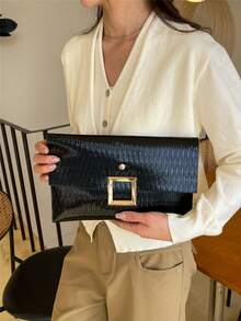 大容量手拿包，可装化妆品和手机，时尚派对/约会手提包，女士 - 黑色 - 查看 3