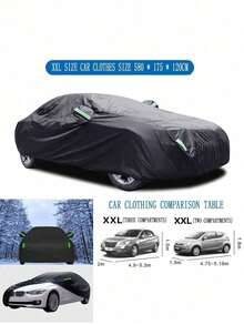 190T SUV Car Cover, Waterproof Outdoor Car Cover, All-Weather Sun, Frost, Snow Protection, Suitable For SUV, Outdoor Car, Snow, Rain, UV, Dust Protection - Premium Full Car Cover With Reflective Strips And Windproof Straps, All Black - Multicolor - View 12