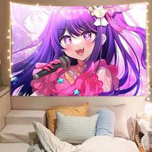 High Resolution Oshi No Ko Tapestry Hoshino Ai Ruby Hoshino Anime Art For Room - Trắng - Xem 2