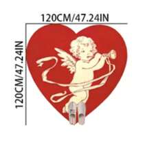 1件红色爱心天使喇叭图案客厅装饰地毯,情人节装饰地毯,卧室装饰,小地毯,地毯,家居装饰,客厅地毯,客厅小地毯,卧室地毯,客厅家居装饰,户外地毯,可水洗地毯 - 彩色 - 查看 16