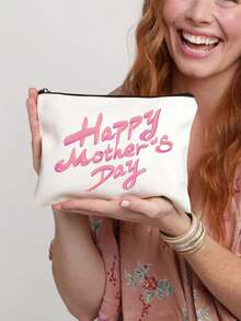 Personalized Canvas Cosmetic Bag, Mother's Day Gift, Suitable For Wedding Season And Other Holidays, Beauty And Health, Perfect Wedding Gift - Multicolor - View 2