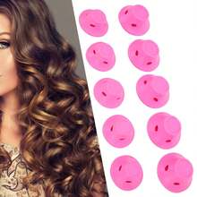Bộ 20/30/40 chiếc kẹp uốn tóc ngủ màu hồng, hình chuông và hình nấm, làm từ silicon, không cần nhiệt, vật dụng thiết yếu cho salon và du lịch, đồ dùng không thể thiếu cho mùa tựu trường và kỳ nghỉ, phụ kiện tóc dành cho nữ. - Nhiều màu - View 2