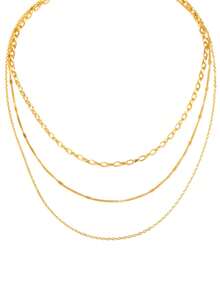 Aomogo 1 chiếc vòng cổ nhiều lớp hình học sang trọng kiểu Âu Mỹ bằng thép không gỉ, thích hợp cho phụ nữ đeo hàng ngày. - vòng cổ - Xem 9