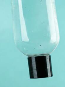 Refillable Transparent Plastic Squeeze Bottle With Black Cap, Reusable Container Suitable For Shampoo And Lotion - Black - View 2