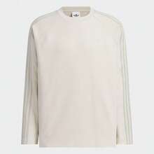 Adidas Originals 男士华夫格针织长袖T恤，TKH1175 - 米色 - 查看 2