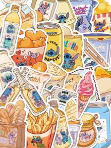 Disney 迪士尼 | 50张莉萝与史迪奇零食食物卡通可爱贴纸涂鸦DIY日记计划本手机笔记本电脑行李箱滑板汽车圣诞节复活节生日学校派对礼物贴纸供应商 - 1 Set - 查看 8