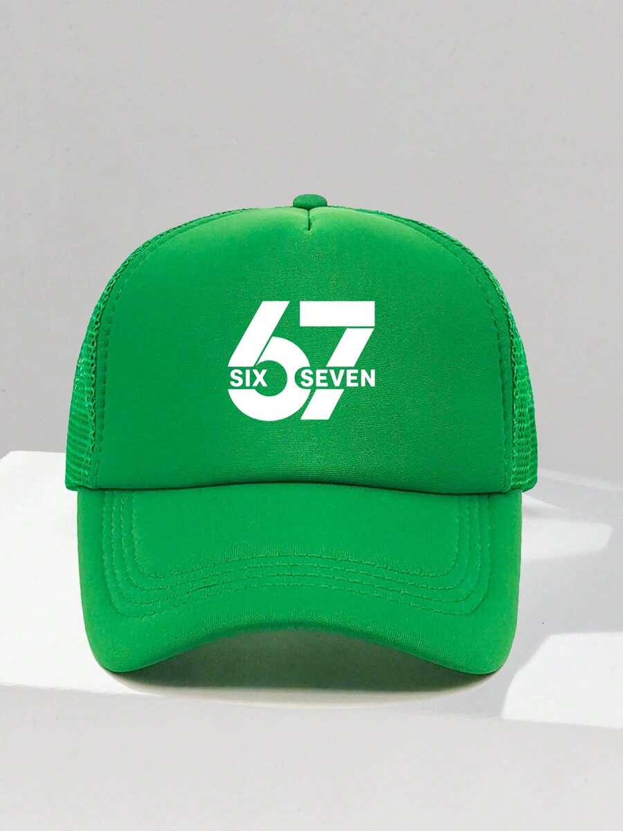 1顶时尚海绵帽 67印花成人卡车司机帽棒球帽钓鱼帽趣味礼物帽男女春夏款 - 彩色 - 查看 1