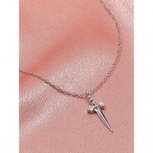 Sword Charm Necklace - 銀色 - 查看 9