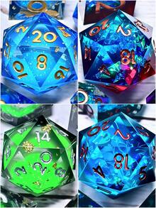 7 件树脂角色扮演游戏骰子套装 - 多面骰子，适用于桌游、角色扮演游戏和节日礼物（圣诞节/感恩节/斋月/复活节） - 彩色 - 查看 2