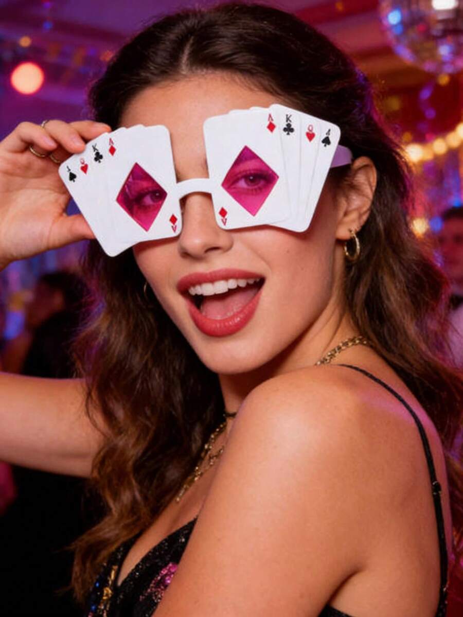 1pc Holiday Party Costume Glasses, Red COOL Birthday Funny Glasses Celebration Carnival Creative Photo Prop Party Event Supplies (Suitable For Halloween, Carnival, Parties) - Multicolor B - View 1