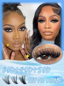 640片装假睫毛，30D+40D+50D D型卷翘，8-16毫米，DIY假睫毛，自然蓬松，轻盈柔软，可重复使用的单簇假睫毛，适合旅行、日常佩戴（新手友好）、婚礼、约会、派对、节日，也是圣诞节/万圣节/送礼佳品。 - D - 查看 7