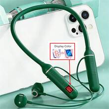 1 pieza Auricular inalámbrico de música de moda con diseño magnético, control de botón, cómodo y suave, flexible de silicona, estéreo HiFi inalámbrico, con 600 horas de tiempo de reproducción - Multicolor - Ver 42