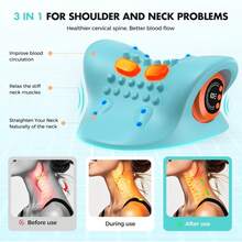 Neck Massager 2026 New Upgrade 3 In 1 Portable Massager With Heat &Comfortable Stretching–Adjustable Intensity For Neck & Shoulder Relaxation At Home, Office - 1 - Xem 8