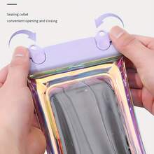 1/3/5 chiếc Túi đựng điện thoại chống nước, màn hình cảm ứng, thích hợp cho bơi lội, công viên nước, chèo thuyền vượt thác, vỏ điện thoại chống nước có dây đeo, túi khô bằng nhựa nhẹ với màn hình cảm ứng laser nổi. - Túi chống nước - Xem 2