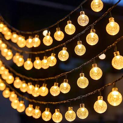 LED太阳能泡泡球串灯，户外照明，树饰灯，水晶球露营装饰灯