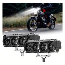 2 piezas Faros de Auxiliares Luz 5 modos Led Con interruptor Con luz estroboscópica Para Auto Moto - A - Ver 9