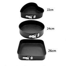 Non-Stick Carbon Steel Cake Molds, Baking Pans In Heart, Round, Square Shapes With Removable Bottom, Baking Mold Set, Kitchen Accessories - View 11