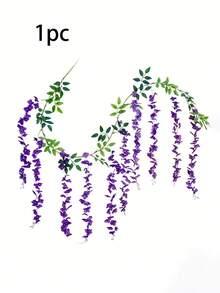 1条71英寸人造紫藤花藤，人造植物，人造花卉，带绿叶的仿真悬挂花环，适用于婚礼拱门、周年庆典、桌面装饰、中心摆件、拱门背景、新娘送礼会、生日派对、家居、花园、墙面装饰、母亲节装饰、拍照道具 - 彩色 - 查看 12