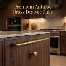 复古青铜门把手，复古实心锌合金厨房橱柜旋钮，适用于厨房、衣柜、橱柜 - 彩色 - 查看 4