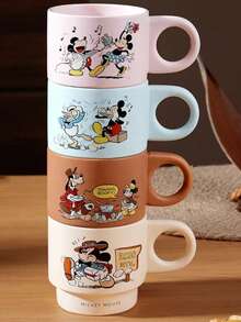 Cốc sứ xếp chồng hình chuột Mickey chính hãng của Disney, cốc cà phê/nước hoạt hình dành cho văn phòng và trẻ em. - Nhiều màu - Xem 3