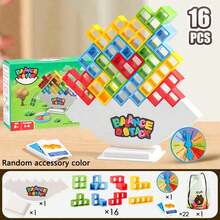 16/32/48/64pcs Balancing Strategy Stacking Game, Balancing Blocks, Tabletop Game, Fun Party Interactive Game, Entertaining Parent-Child Interactive Game, Suitable For Family Game Night And Youth Parties, Party Gathering Atmosphere-Enhancing Interactive Toy (Random Color) - Multicolor - View 15
