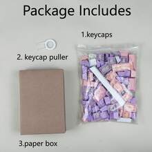 ABS Material, OEM Height, Purple, Pink And White Dual-Color Injection Molding Keycaps With Transparent Characters. Suitable For MX Switches. 6.25U Spacebar Size. Includes Keycaps Only, No Keyboard Body. Comes With Keycap Puller Tool. - View 13