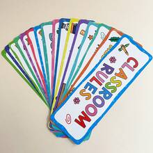 Lachilly 16张彩色英文课堂规则海报 - 教育行为图表和良好习惯学习材料，适用于幼儿园教师，教室装饰套装 - 彩色 - 查看 7