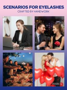 Lasvirey 7 Pairs 5D Fluffy Faux Mink Lashes Cat Eye Eyelashes Wispy Volume Eye Lashes Clear Band Flase Lashes Enlarged Eyes Slim And Long Full Strip Lashe For Rhinestone - View 7