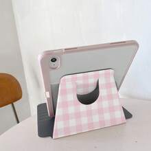 Grid 时尚粉白格子图案保护壳，带亚克力背板，支持睡眠/唤醒功能，防震镜头保护，适用于 10.2 英寸第八代 2020 款/Air 11 英寸 (M2)-2024 款/Pro 11 英寸 (M4)-2024 款/第十代/第十一代 A16/Pro 12.9 英寸/Air 4/5 10.9 英寸/Pro 11 英寸 (2022 款)。 - 粉色 - 查看 5
