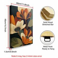 1 Tranh canvas phong cách Boho giữa thế kỷ, có khung/không khung, họa tiết hoa lá trừu tượng, tông màu đất, tranh treo tường tối giản, trang trí retro cho ký túc xá, phòng khách, phòng ngủ, trang trí nhà hiện đại. - A - Xem 11