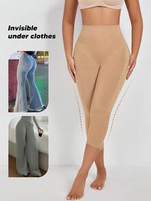 High Waist Seamless Slimming Shaping Leggings - Apricot - View 4