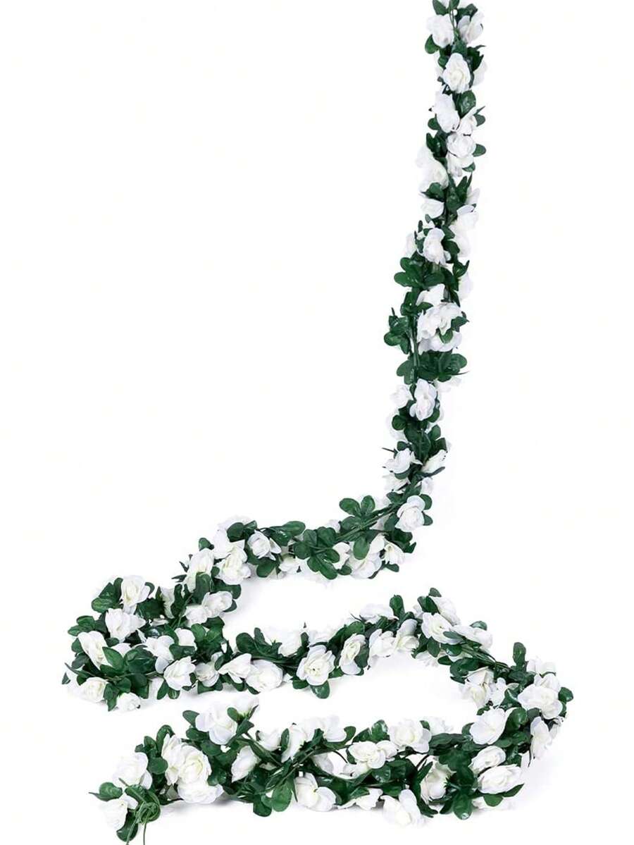 1pc Artificial Peony Flower Vine, Home Decor, Spring - White - View 1