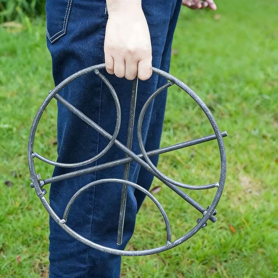 Portable Cast Iron Camping Tripod, Foldable Outdoor Fire Pit Stand, Suitable For Barbecue, Cooking And Dutch Oven Use, Sturdy Metal Structure With Adjustable Legs, Easy To Assemble On Any Terrain - Multicolor - View 1