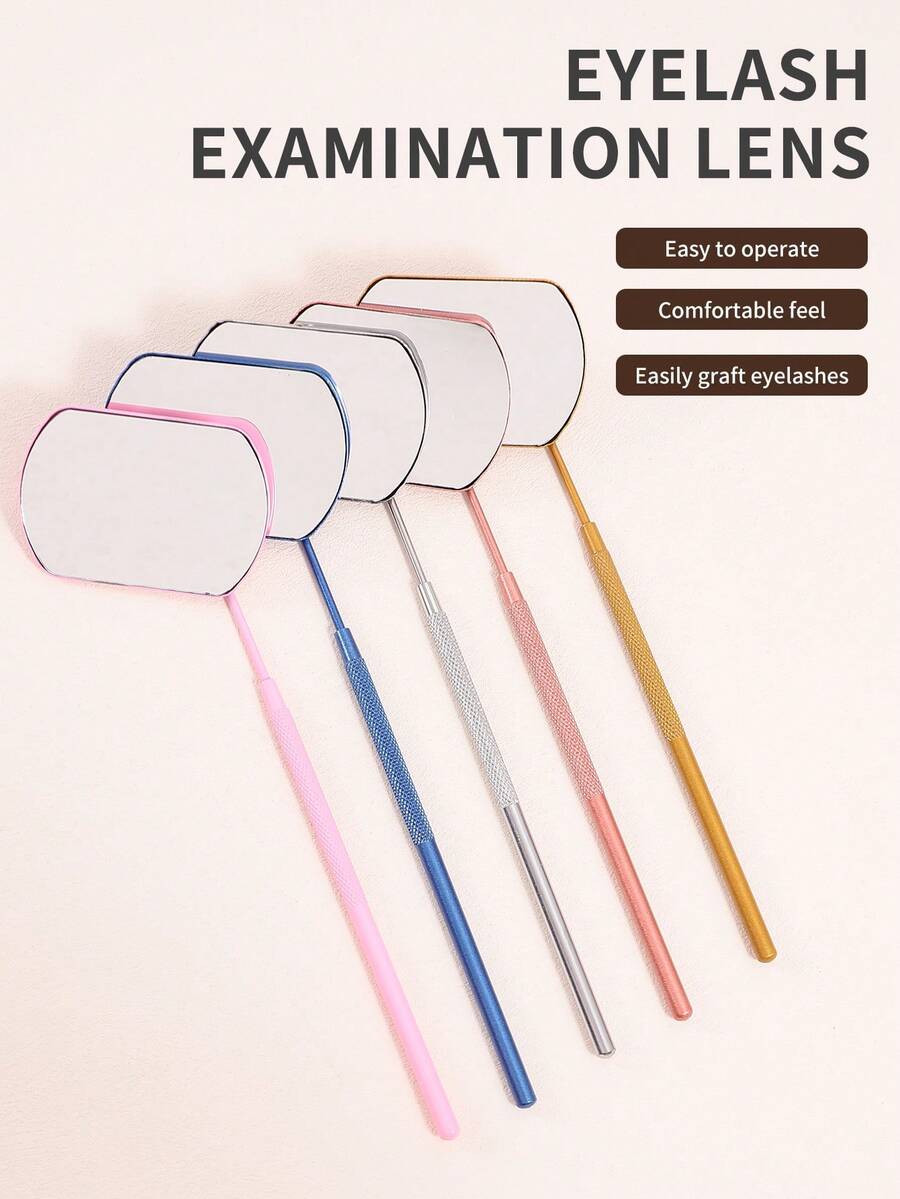 1 Stück tragbarer Edelstahl Multi-Funktions-Handhalter quadratischer abnehmbarer Make-up-Spiegel, Werkzeug zum Trimmen von Wimpernverlängerungen