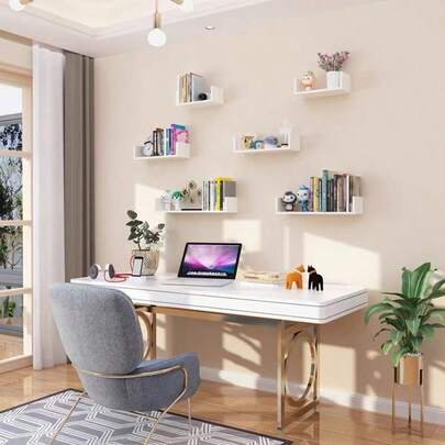 U-Shaped Partition Wall Shelf, Creative Wall Storage Rack, Living Room Background Wall Decor Hanging Display Shelf, Flower Rack, Bookshelf, Photo Frame Decor Rack, Kitchen Spice Bottle Storage Rack, Office Figurine Display Rack, Bedroom Bedside Decor Shelf, Suitable For Bedroom/Kitchen/Study/Living Room/Bathroom