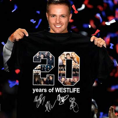 1PC Westlife 20 Years Anniversary Collage Graphic Women's T-Shirt