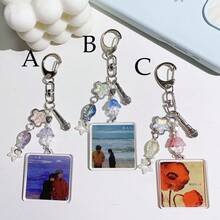 1 pieza "Onda al cielo" Llavero personalizado con foto de cuentas | Hecho a mano | Onda de verano | Colgante a juego | Llavero personalizado con foto, Colección de primavera - Multicolor - Ver 13