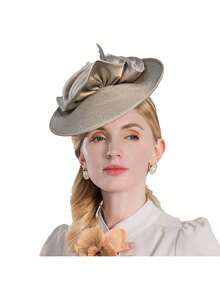 HIMESPORT 2026年新娘花朵装饰礼帽 - 草编德比茶会女士发饰，教堂婚礼鸡尾酒会羽毛头饰 - A - 查看 18