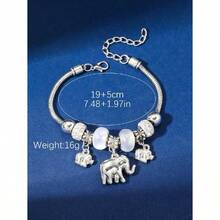 1pc Animal, Insect, Flower & Heart Shaped Pendant Personalized Luxurious Stylish Bracelet (Without Box) Valentines - Bạc 2 - Xem 4