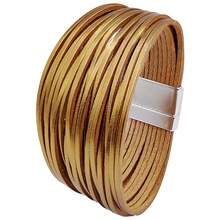 Un brazalete de estilo vintage multicolor hecho de aleación de zinc y cuero de PU, un brazalete de moda para mujer adecuado para el uso diario. (Brazalete, Brazalete de mujer, Accesorio de mujer) - color - Ver 7