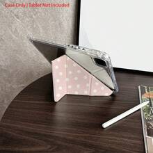 1pc Book-Style Pink & Gray Polka Dot Protective Case - Flip Cover Design With Multi-Angle Stand, Minimalist Polka Dot Pattern Protective Case With Pencil Slot, Compatible With  10.9/10.2/Air 5th Gen/Pro 11/10th Gen/9.7/Air 2/ (7th Gen)/ (8th Gen)/ Air 4/5/ Pro 11/ 10th Gen 10.9" 2022/ Air 13" (M3 2025) - Xem 10