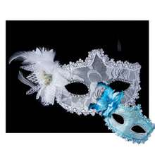 Side Flower Masquerade Mask New Fashion Half Face Eye Mask Party Makeup Ball Venetian Party Mardi Gras Mask - Multicolor - View 5