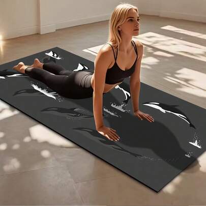 1 件 71*22 英寸瑜伽垫，多种花卉图案可选 - 防滑耐磨加宽加厚健身垫，家用及专业初学者瑜伽训练垫