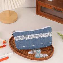 简约花卉图案铅笔盒，可爱文具收纳袋，大容量学生铅笔盒，学习用品整理盒，家用文件收纳盒，桌面收纳盒，返校铅笔盒 - Z - 查看 14
