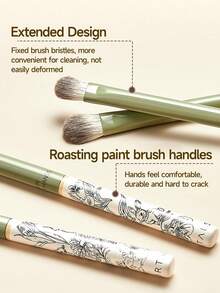 Amortals Artist & Garden 5Pcs Eyeshadow Brush Set With Storage Tube – Soft Fluffy Synthetic Bristles, Blending Shading Liner Detail Eye Brushes, Portable For Beginners & Artists, Viral Trending Eye Makeup Tool Kit - Green - View 7