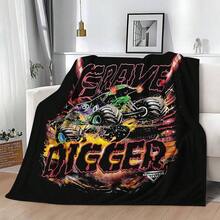 1PC 3D Monster Jam Monster Truck Cartoon Blanket, Edgy Gift For Motorsports Fans, Themed Man Cave Decor, Retro Sci-Fi Party Accent & Race Day Souvenir,Soft Throw Blanket For Home Bedroom Bed Sofa Picnic Travel Office Cover Blanket, Multiple Sizes 50x60 To 60x80 Inches - Multicolour 34 - View 4