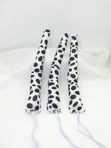 3 Sets Dalmatian Dog Headband, Bow Tie, Tail 3 Pieces Set , Sexy Dalmatian Costume Outfit, Party Holiday Costume Accessories - Black and White - View 5