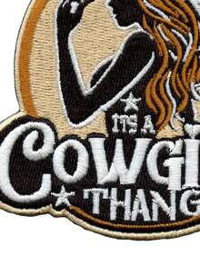 1PC Its A Cowgirl Thang Patch Western Country Aesthetic Embroidered Iron On - Multicolor - View 4