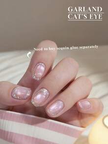 Mec 12ml 日本玻璃珠花环猫眼甲油胶，6 色春夏限量版闪光甲油胶，带有虹彩亮片勾勒效果，蓝粉紫三色可选，UV/LED 可卸除，防脱落，沙龙品质，打造可爱仙女风美甲 - 彩色 - 查看 8